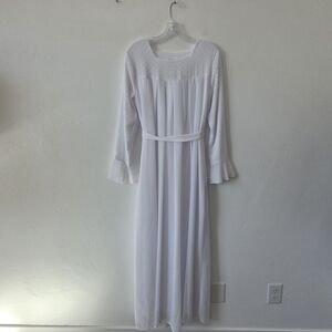 Zita White Maxi Dress Temple Church Baptism Modest Pockets High Neck Medium